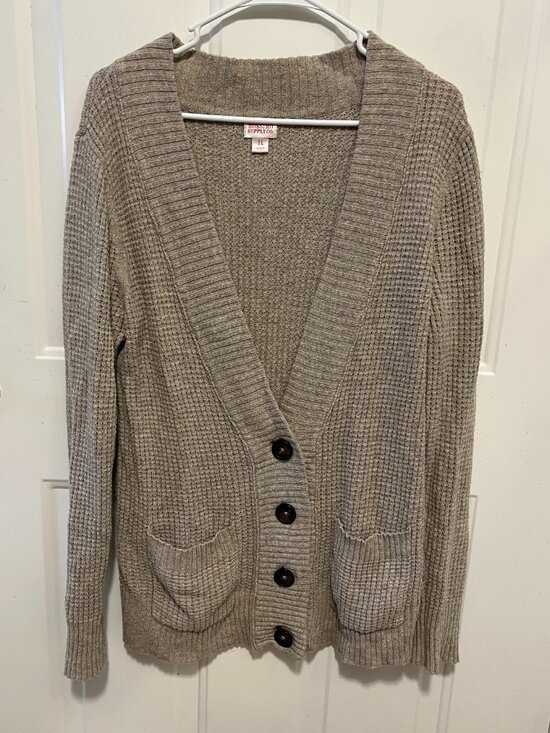 Moss Sweaters - Mossimo Supply Co. - Knit Button Down Long Sleeve Sweater - Size: Large